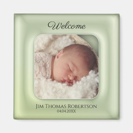 Elegant Green Keepomwille Baby Custom Photo Magnet (Voorkant)