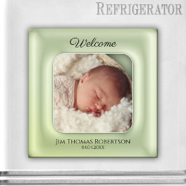 Elegant Green Keepomwille Baby Custom Photo Magnet