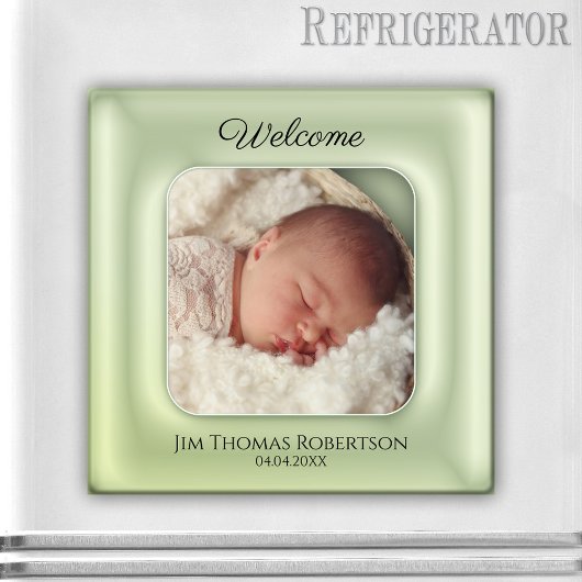 Elegant Green Keepomwille Baby Custom Photo Magnet