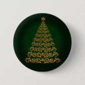 Elegant Green kerstboom Button (Voorkant)