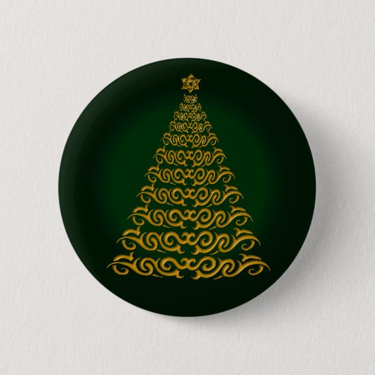 Elegant Green kerstboom Button (Voorkant)