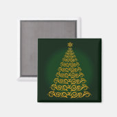 Elegant Green Kerstboom Magnet (Voorkant / Achterkant)