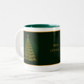 Elegant Green kerstboom-Mok Tweekleurige Koffiemok (Voorkant links)