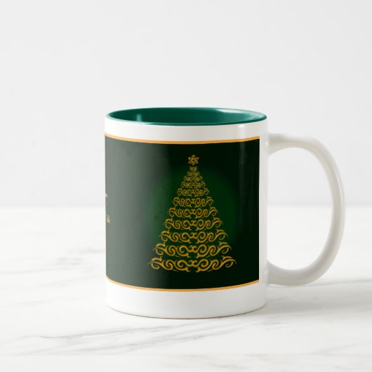 Elegant Green kerstboom-Mok Tweekleurige Koffiemok (Rechts)