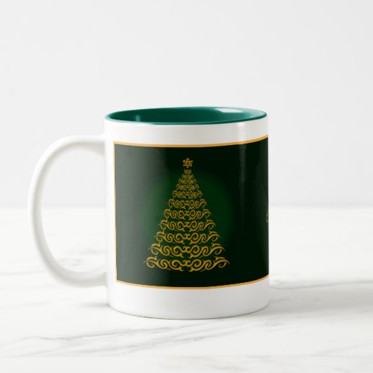 Elegant Green kerstboom-Mok Tweekleurige Koffiemok (Links)