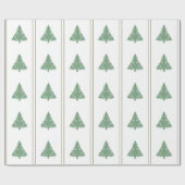 Elegant Green Kerstboom op witte cadeauverpakking Cadeaupapier (Vlak)