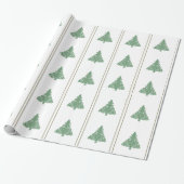 Elegant Green Kerstboom op witte cadeauverpakking Cadeaupapier (Uitgerold)