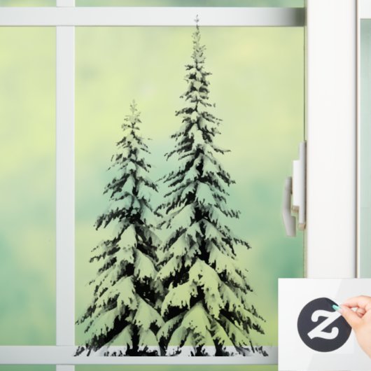 Elegant Green kerstboom Raamsticker (Huis)