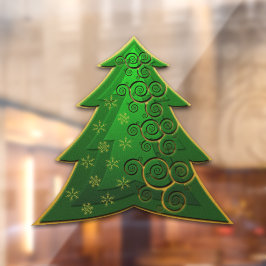 Elegant Green kerstboomraam Raamsticker
