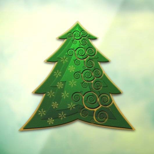 Elegant Green kerstboomraam Raamsticker (Vel 3)
