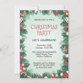 Elegant Green Kerstfeestdag | Uitnodiging (Voorkant)