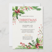 Elegant Green Kerstfeestdag | Uitnodiging (Voorkant)