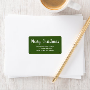 Elegant Green Kerstmis - Aangepast adres voor e-ke Etiket