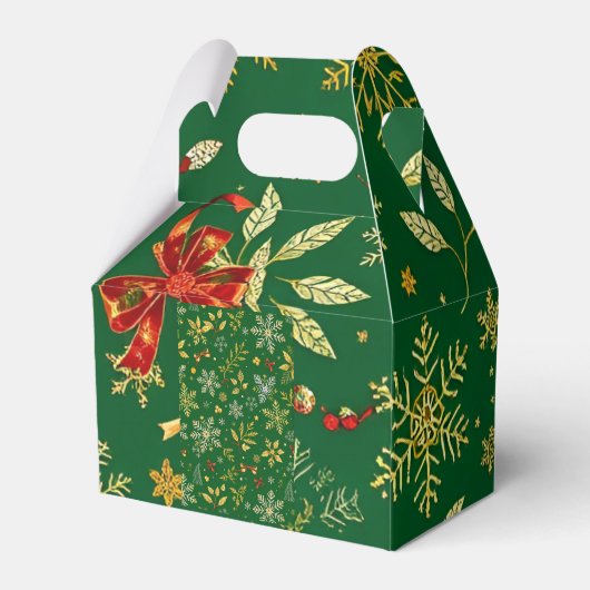 Elegant Green Kerstmis Bedankdoosjes (Achterkant)