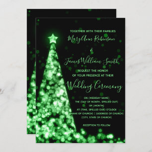 Elegant Green Kerstmis Tree Holiday Weddenschap Kaart