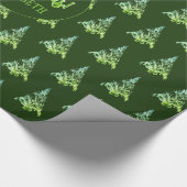 Elegant Green Kerstmis Tree Patroon Voeg naam toe Cadeaupapier (Hoek)