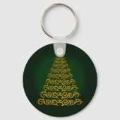 Elegant Green Kerstmis Tree-Sleutelhanger Sleutelhanger (Voorkant)