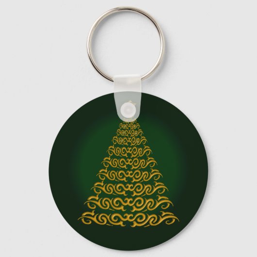 Elegant Green Kerstmis Tree-Sleutelhanger Sleutelhanger (Voorkant)