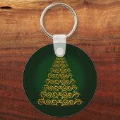 Elegant Green Kerstmis Tree-Sleutelhanger Sleutelhanger (Voorkant)