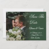 Elegant Green kiss Save the Date (Voorkant)