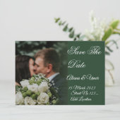 Elegant Green kiss Save the Date (Staand voorkant)