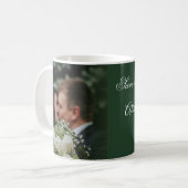 Elegant Green kiss Save the Date Koffiemok (Voorkant links)