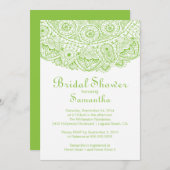 Elegant Green Lace Bridal Shower Invitation Kaart (Voorkant / Achterkant)