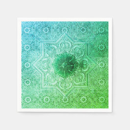 Elegant Green Lace Pattern Paper Napkins Servet