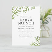 Elegant Green Leaf Baby & Brunch Baby shower Kaart (Staand voorkant)
