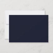 Elegant Green Leaf Navy Blue Wedding Reception Kaart (Achterkant)