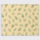 Elegant Green Leaf Wrapping Paper op Beige Cadeaupapier (Vlak)