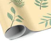 Elegant Green Leaf Wrapping Paper op Beige Cadeaupapier (Rol Hoek)