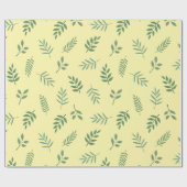 Elegant Green Leaf Wrapping Paper op Crème Cadeaupapier (Vlak)