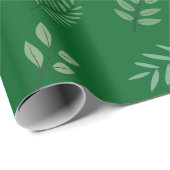 Elegant Green Leaf Wrapping Paper op Forest Green Cadeaupapier (Rol Hoek)