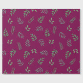 Elegant Green Leaf Wrapping Paper op Wijn Cadeaupapier (Vlak)