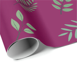 Elegant Green Leaf Wrapping Paper op Wijn Cadeaupapier