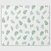 Elegant Green Leaf Wrapping Paper op Wit Cadeaupapier (Vlak)