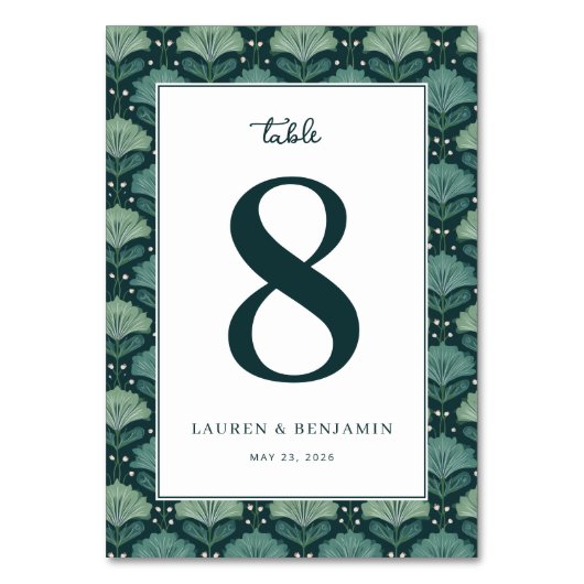 Elegant Green Leafy Botanical Kaart (Voorkant)