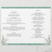 Elegant Green Leaves, Glitter Quinceañera-programm (Achterkant)