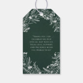  Elegant  Green Leaves Minimalist  Monogram  Cadeaulabel (Achterkant)