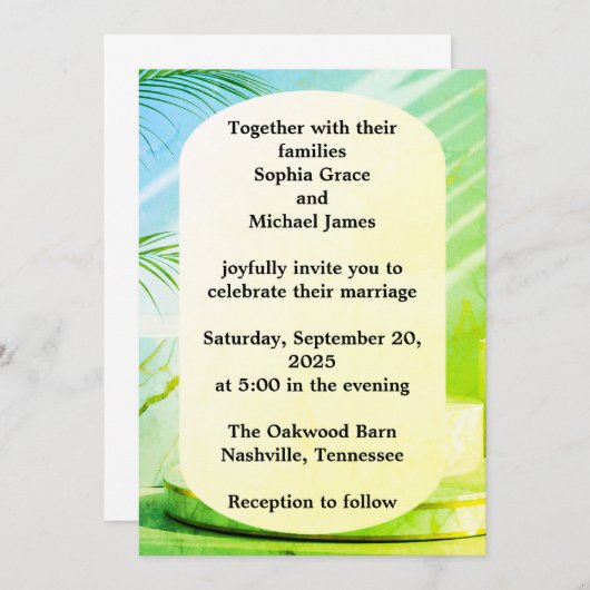 Elegant Green Leaves Natuur Design | Minimal Botan Kaart (Voorkant / Achterkant)