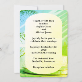 Elegant Green Leaves Natuur Design | Minimal Botan Kaart
