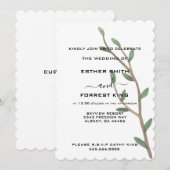 Elegant Green Leaves Shoots Minimalist Weddenschap Kaart (Voorkant / Achterkant)
