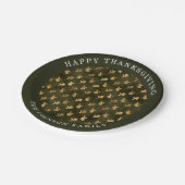 Elegant Green Leaves Thanksgiving Papieren Bordje (Gekanteld)