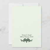 Elegant Green Leaves Wedding Invitation Kaart (Achterkant)