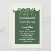 Elegant Green Leaves Wedding Invitation Kaart (Voorkant / Achterkant)