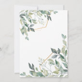 Elegant Green Leaves Wedding Invitation Sjabloon Kaart (Achterkant)