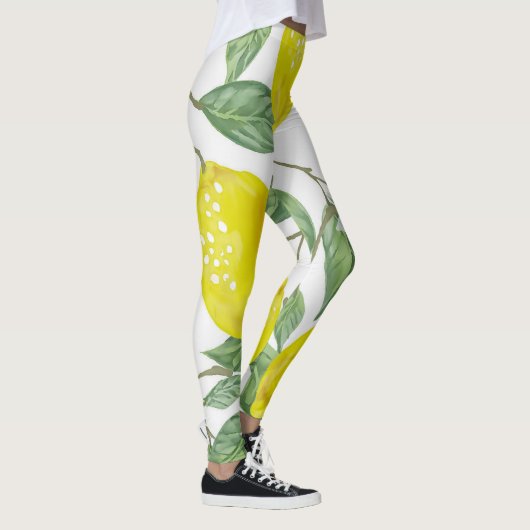 Elegant Green Leaves & Yellow Lemons | LEGGINGS (Rechts)