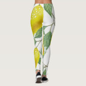 Elegant Green Leaves & Yellow Lemons | LEGGINGS (Achterkant)