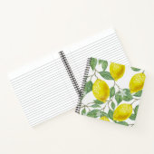 Elegant Green Leaves & Yellow Lemons | NOTITIEBOEK (Binnen)